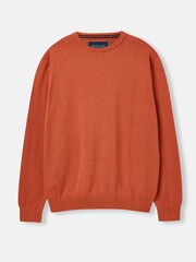 Joules Jarvis Orange Cotton Crew Neck Jumper - Image 7 of 7