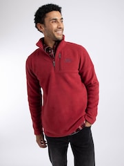 Weird Fish Red Oakmont 1/4 Zip Textured Fleece - Image 1 of 6