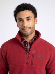 Weird Fish Red Oakmont 1/4 Zip Textured Fleece - Image 4 of 6
