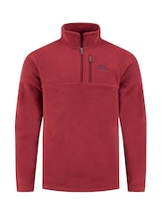 Weird Fish Red Oakmont 1/4 Zip Textured Fleece - Image 5 of 6