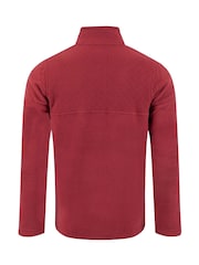Weird Fish Red Oakmont 1/4 Zip Textured Fleece - Image 6 of 6