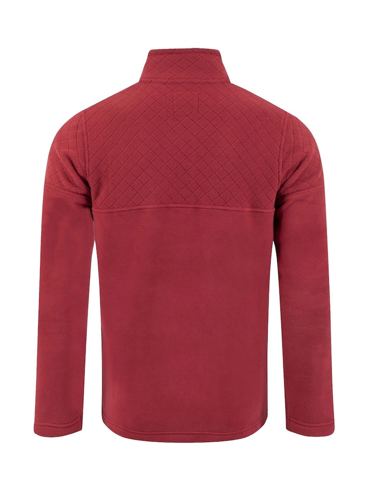 Weird Fish Red Oakmont 1/4 Zip Textured Fleece - Image 6 of 6