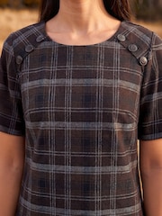 Roman Brown Check Dress - Image 4 of 4