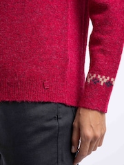 Weird Fish Pink Tulips Floral Fair Isle Jumper - Image 5 of 7