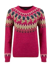 Weird Fish Pink Tulips Floral Fair Isle Jumper - Image 6 of 7