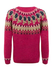 Weird Fish Pink Tulips Floral Fair Isle Jumper - Image 7 of 7