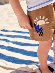 Neutral and Cobalt Sunsafe Top and Shorts Set (3mths-7yrs) - Image 5 of 9