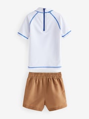 Neutral and Cobalt Sunsafe Top and Shorts Set (3mths-7yrs) - Image 7 of 9
