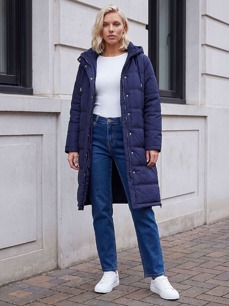 Roman Blue Petite Puffer Coat - Image 2 of 4 Roman Blue Petite Puffer Coat - Image 2 of 4