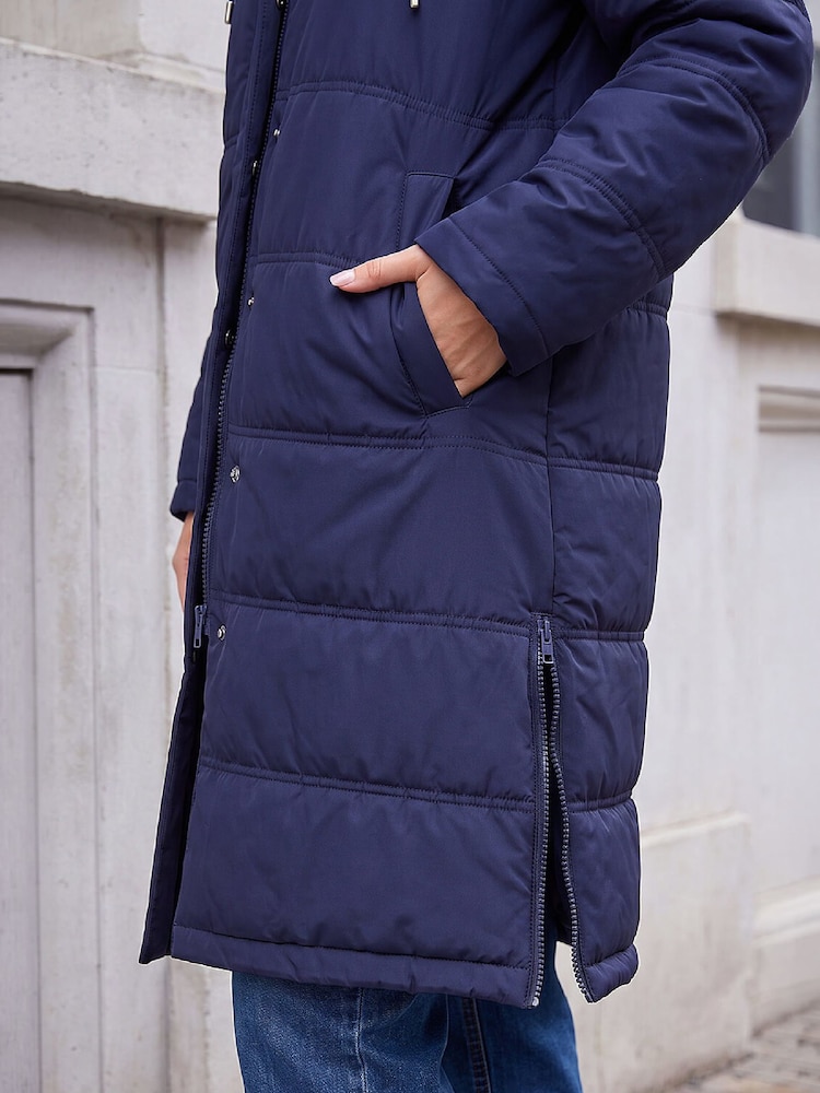 Roman Blue Petite Puffer Coat - Image 4 of 4 Roman Blue Petite Puffer Coat - Image 4 of 4