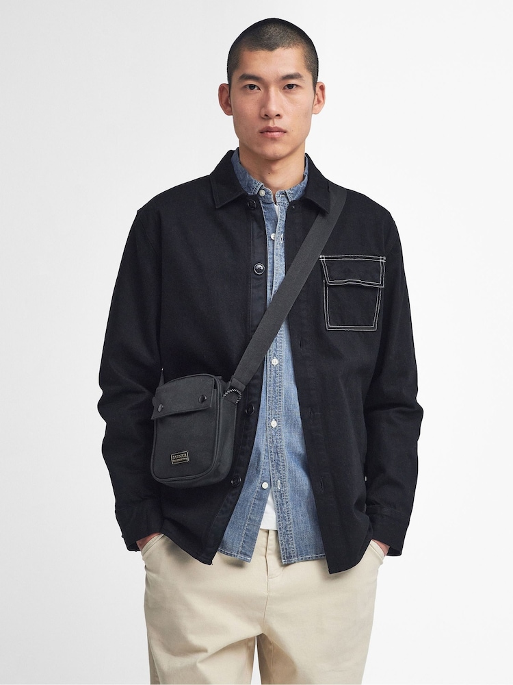Barbour® International Knockhill Essential Crossbody Black Bag - Image 6 of 6