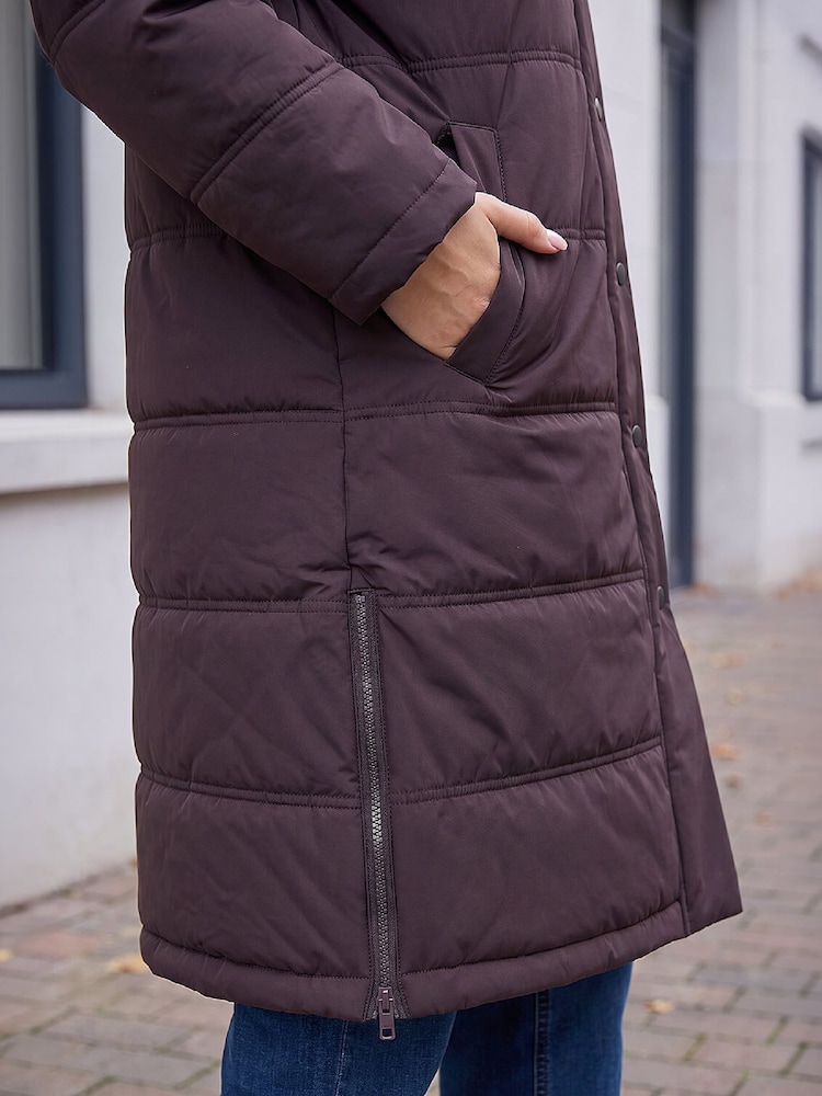 Roman Brown Petite Puffer Coat - Image 4 of 4 Roman Brown Petite Puffer Coat - Image 4 of 4