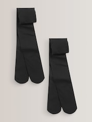 Black Regular Length 2 Pack 40 Denier School Tights - Image 1 of 3