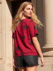 Roman Spot Print Asymmetric Top - Image 2 of 4