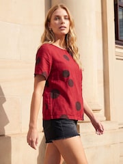 Roman Spot Print Asymmetric Top - Image 3 of 4