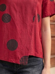 Roman Spot Print Asymmetric Top - Image 4 of 4