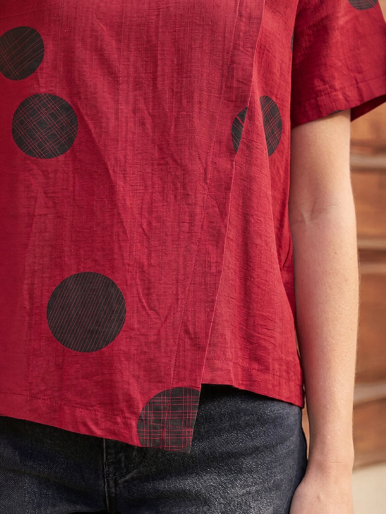 Roman Spot Print Asymmetric Top - Image 4 of 4