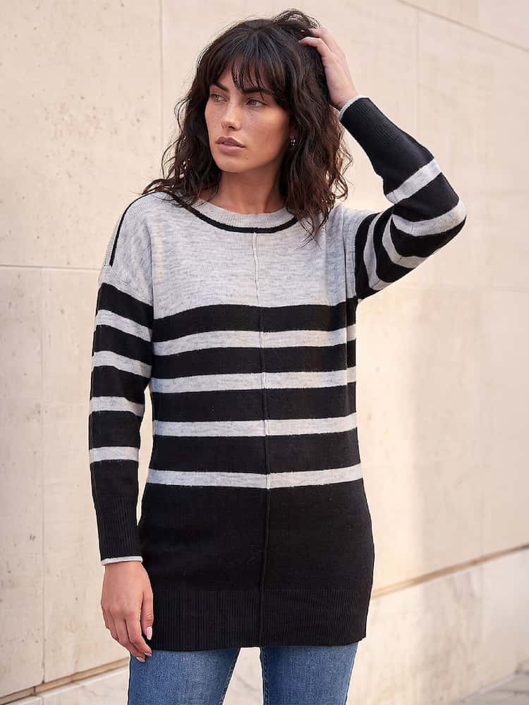 Roman Black Longline Tunic - Image 1 of 4 Roman Black Longline Tunic - Image 1 of 4