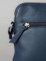 Lakeland Leather Blue Light Alston Curved Cross-Body Bag - Image 5 of 6