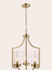 Laura Ashley Brass Joseph Chandelier 3 Light Light - Image 2 of 4