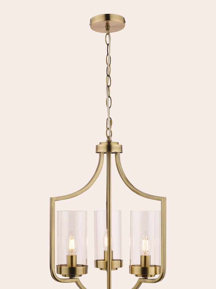Laura Ashley Brass Joseph Chandelier 3 Light Light - Image 2 of 4
