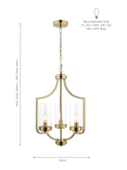 Laura Ashley Brass Joseph Chandelier 3 Light Light - Image 4 of 4