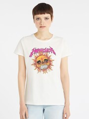 Amplified Metallica Neon Sun 100% Cotton White T-Shirt - Image 1 of 1