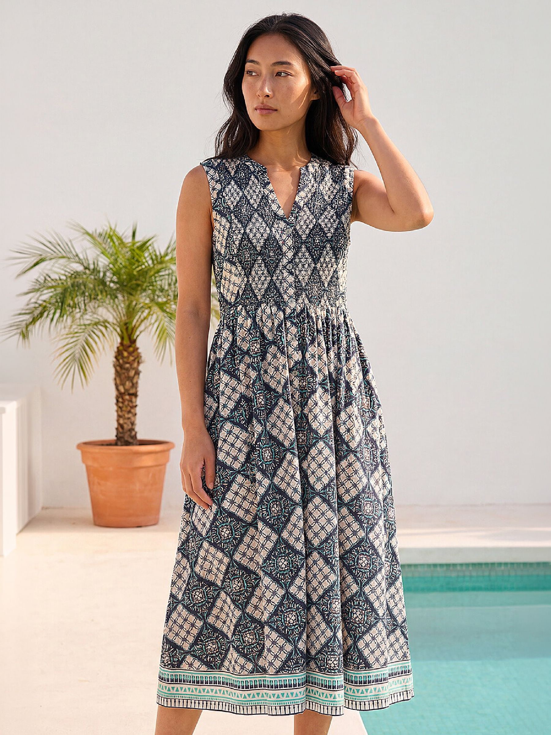 Roman Women's Blue Button Down Dress - Image 1
