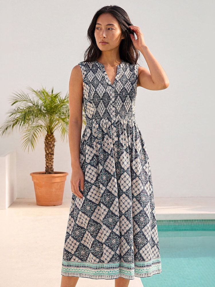 Roman Blue Button Down Dress - Image 1 of 4