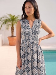 Roman Blue Button Down Dress - Image 2 of 4