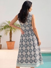 Roman Blue Button Down Dress - Image 3 of 4