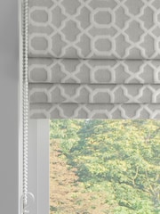Light Grey Woven Geo Made To Measure Roman Blind - Image 2 of 6