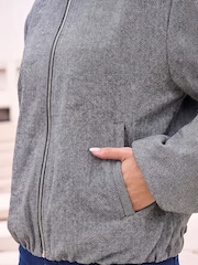 Roman Grey Herringbone Bomber Jacket - Image 4 of 4