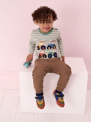 JoJo Maman Bébé Navy Blue Multi Riptape Trainers - Image 1 of 8
