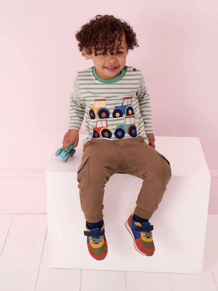 JoJo Maman Bébé Navy Blue Multi Riptape Trainers - Image 1 of 8