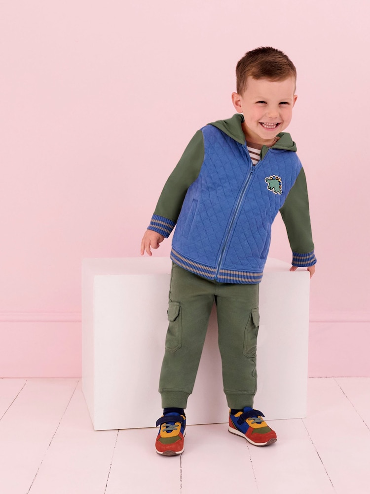 JoJo Maman Bébé Navy Blue Multi Riptape Trainers - Image 2 of 8