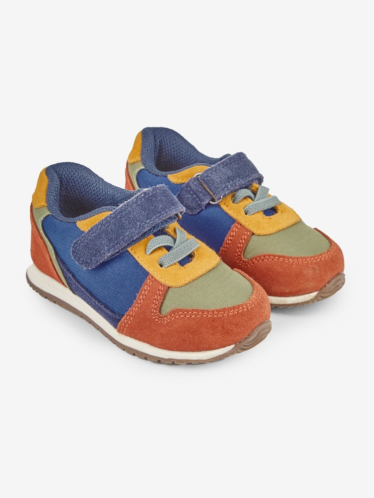JoJo Maman Bébé Navy Blue Multi Riptape Trainers - Image 4 of 8