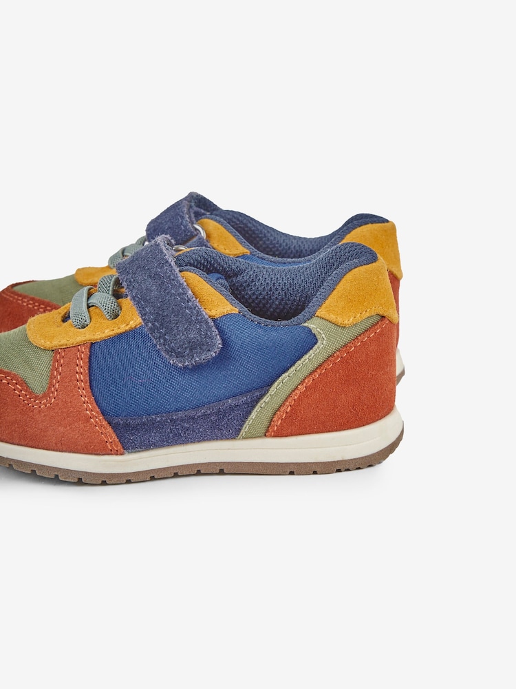JoJo Maman Bébé Navy Blue Multi Riptape Trainers - Image 6 of 8