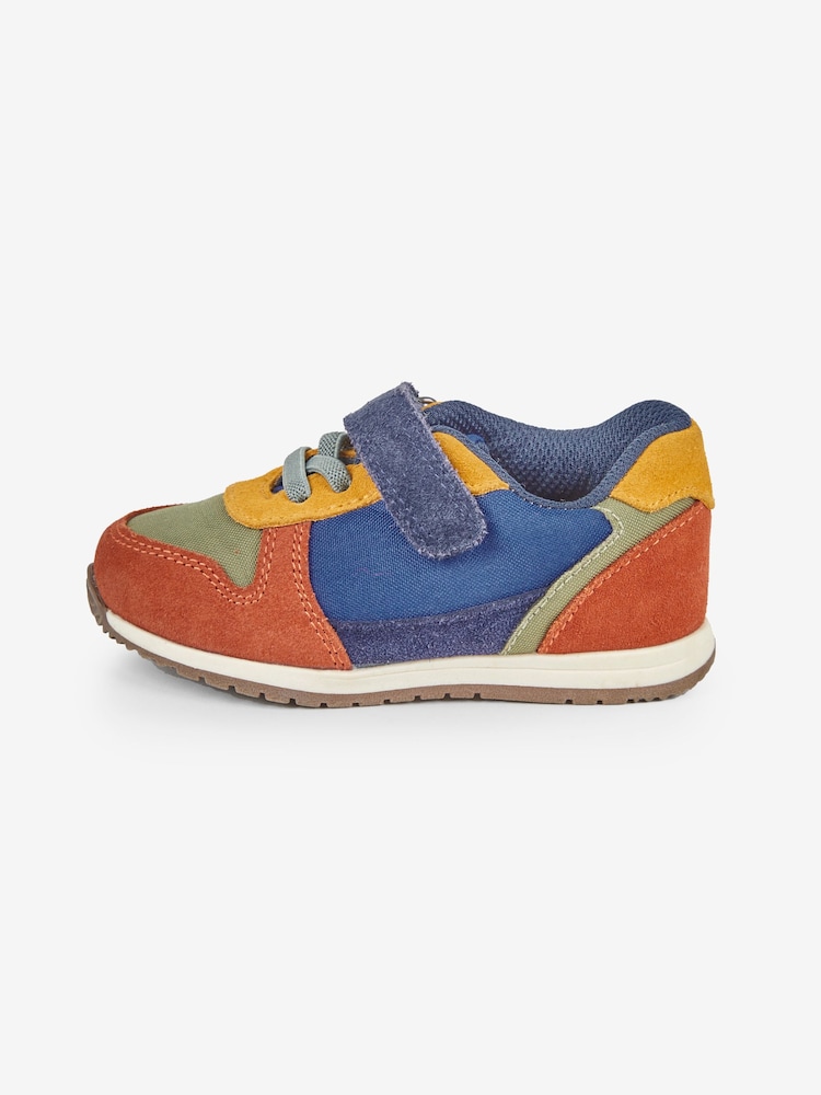 JoJo Maman Bébé Navy Blue Multi Riptape Trainers - Image 7 of 8