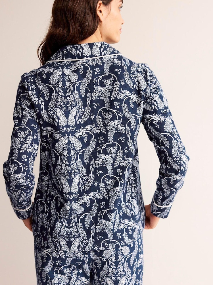 Boden Navy Brushed Cotton Pyjama Shirt - Image 2 of 6