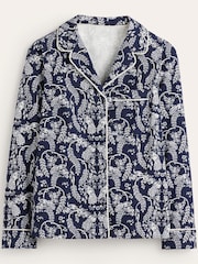 Boden Navy Brushed Cotton Pyjama Shirt - Image 6 of 6
