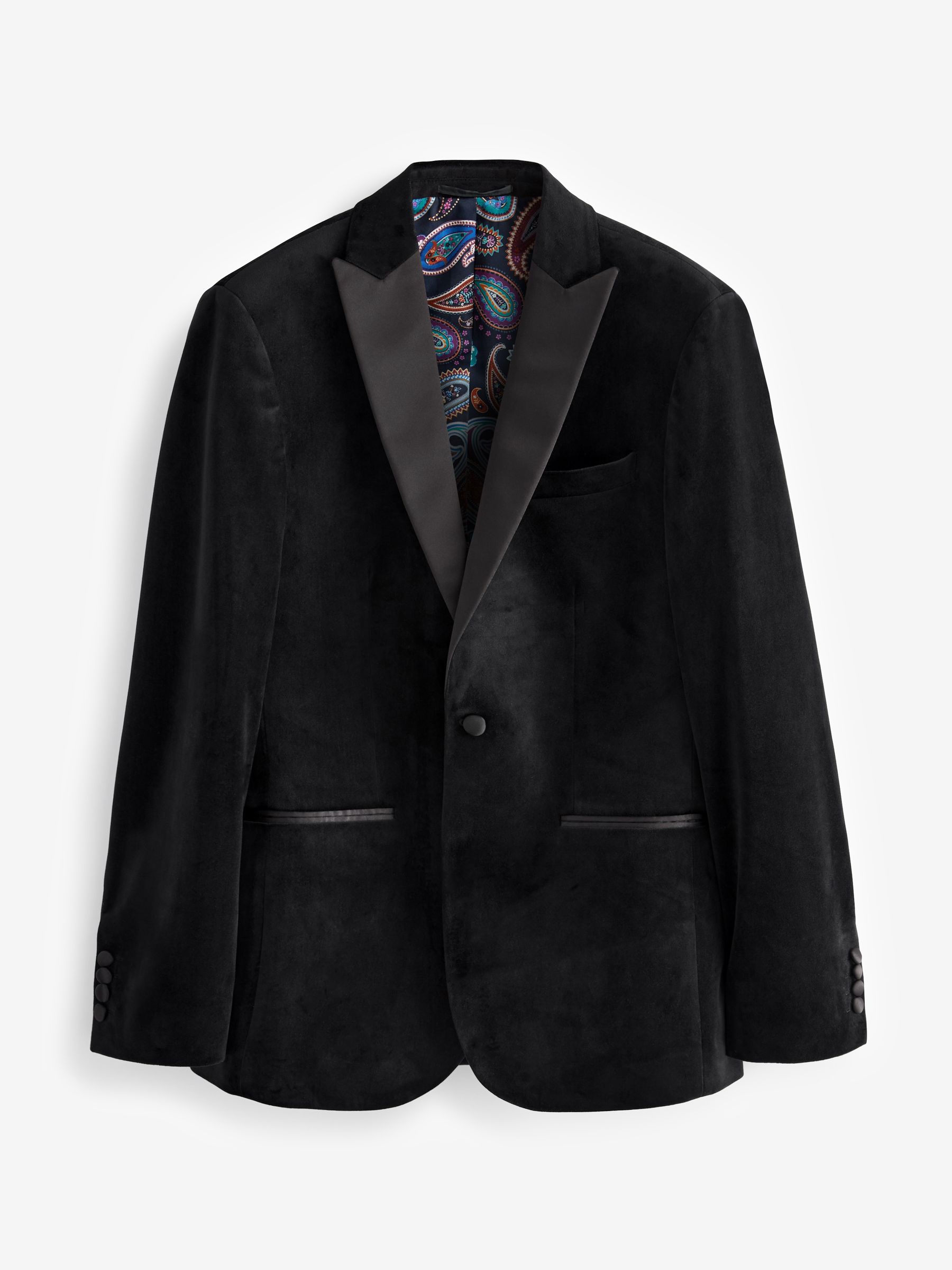 Buy Black Slim Fit Velvet Suit Jacket from Next Hong Kong