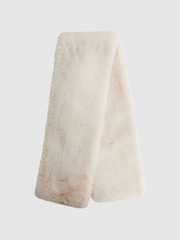 Reiss Ecru Francesca Faux Fur Scarf - Image 1 of 3