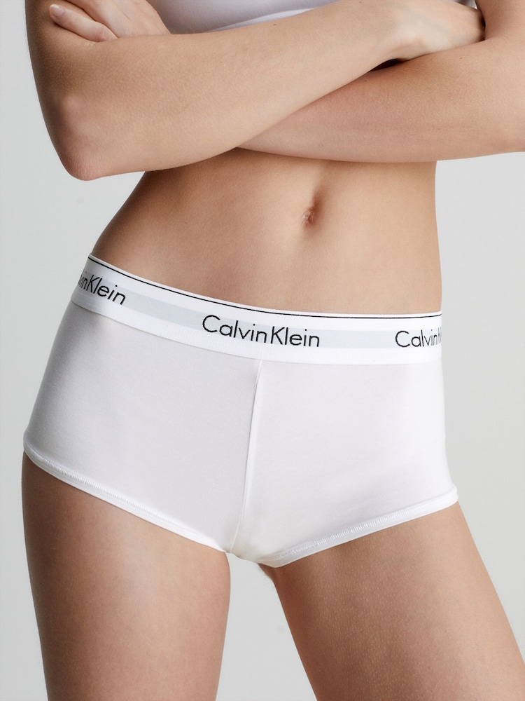 Calvin Klein White Logo Cotton Boxers - Image 1 of 5