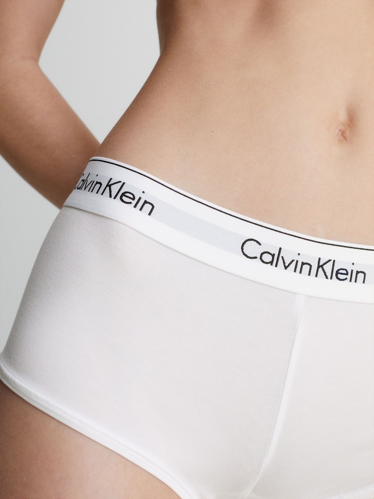 Calvin Klein White Logo Cotton Boxers - Image 4 of 5