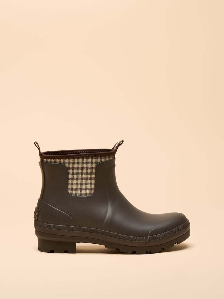 Joules Foxton Chocolate Brown Neoprene Lined Ankle Wellies - Image 1 of 6
