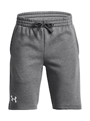 Under Armour Grey Rival Fleece Shorts - Image 8 of 9