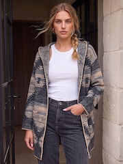 Roman Brown Hooded Cardigan - Image 1 of 4