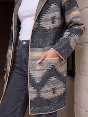 Roman Brown Hooded Cardigan - Image 4 of 4
