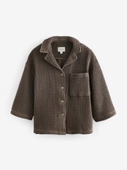Chocolate Brown Waffle Button Through Short Set Pyjamas - Image 7 of 9
